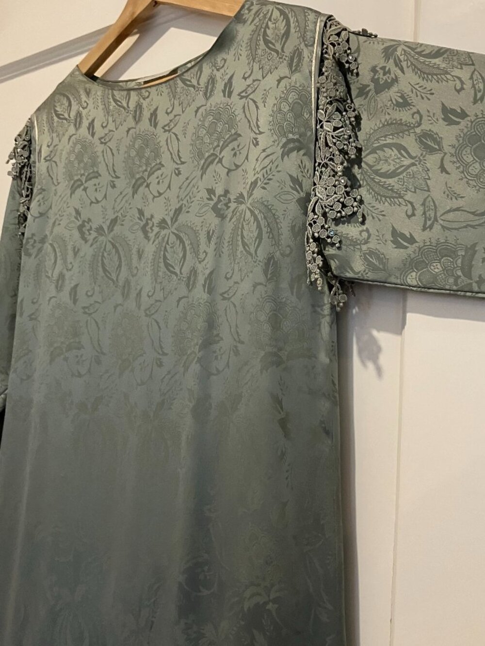 Vintage carol peretz blue silk tunic dress set